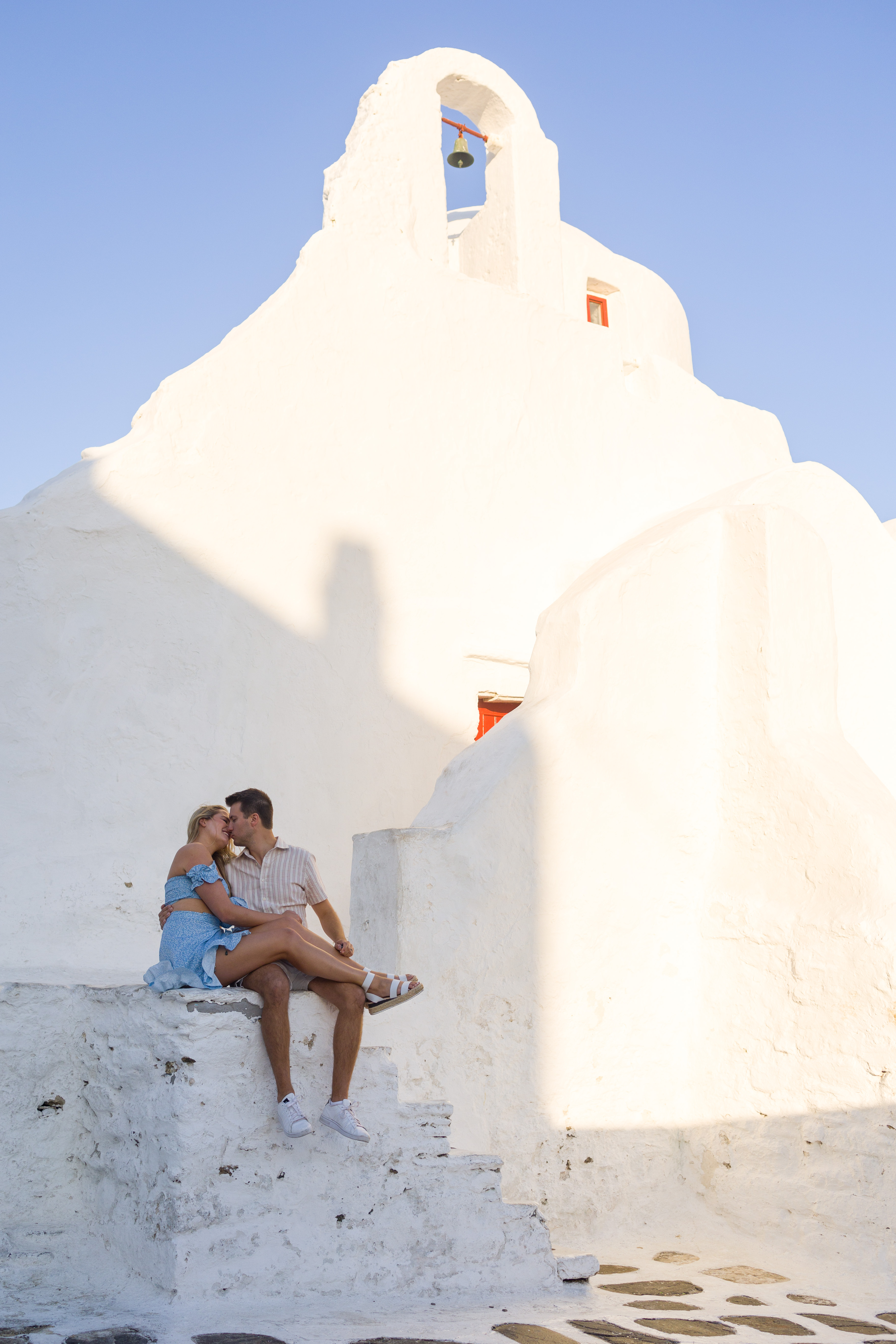 Couple posing at Church of Pangia